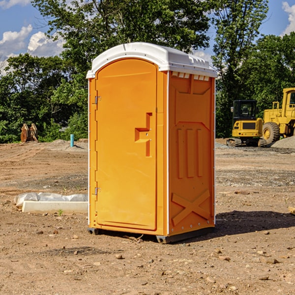how often are the portable restrooms cleaned and serviced during a rental period in Freemansburg